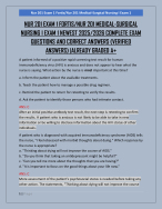 NUR 201 EXAM 1 FORTIS/NUR 201 MEDICAL-SURGICAL  NURSING I EXAM 1 NEWEST 2025/2026 COMPLETE EXAM  QU
