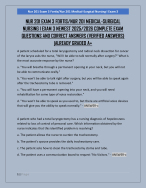 NUR 201 EXAM 3 FORTIS/NUR 201 MEDICAL-SURGICAL  NURSING I EXAM 3 NEWEST 2025/2026 COMPLETE EXAM  QU