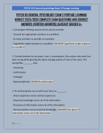 PSYCH 101 GENERAL PSYCHOLOGY EXAM 2 PORTAGE LEARNING  NEWEST 2025/2026 COMPLETE EXAM QUESTIONS AND