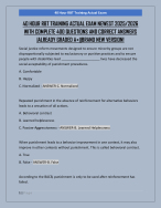 40 HOUR RBT TRAINING ACTUAL EXAM NEWEST 2025/2026  WITH COMPLETE 400 QUESTIONS AND CORRECT ANSWERS