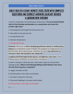 ADULT HEALTH II EXAM 1 NEWEST 2025/2026 WITH COMPLETE  QUESTIONS AND CORRECT ANSWERS |ALREADY GRADE