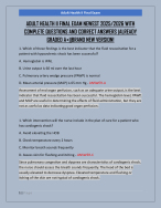 ADULT HEALTH II FINAL EXAM NEWEST 2025/2026 WITH  COMPLETE QUESTIONS AND CORRECT ANSWERS |ALREADY
