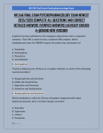 NR 546 FINAL EXAM PSYCHOPHARMACOLOGY EXAM NEWEST  2025/2026 COMPLETE ALL QUESTIONS AND CORRECT  DET
