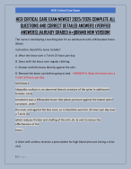 HESI CRITICAL CARE EXAM NEWEST 2025/2026 COMPLETE ALL  QUESTIONS AND CORRECT DETAILED ANSWERS (VERI