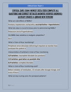 CRITICAL CARE: EXAM 1 NEWEST 2025/2026 COMPLETE ALL  QUESTIONS AND CORRECT DETAILED ANSWERS (VERIFI
