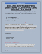 CRITICAL CARE EXAM 3 NEWEST 2025/2026 COMPLETE ALL  QUESTIONS AND CORRECT DETAILED ANSWERS (VERIFIE
