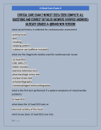 CRITICAL CARE EXAM 2 NEWEST 2025/2026 COMPLETE ALL  QUESTIONS AND CORRECT DETAILED ANSWERS (VERIFIE