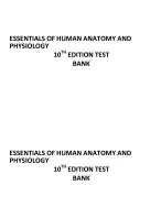 ESSENTIALS OF HUMANATOMY AND PHYSIOLOGY 10TH EDITION TEST BANK
