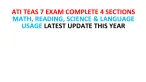 Verified ATI TEAS 7 2026 Proctored Assessment — Complete 4 Sections: Reading, Math, Science, English...
