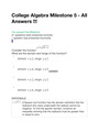sophia college alegebra milestone 5