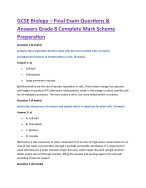 GCSE Biology – Final Exam Questions & Answers Grade 8 Complete Mark Scheme Preparation