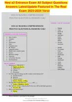 Hesi a2 Entrance Exam All Subject Questions  Answers Latest Update Featured In The Real  Exam 2025