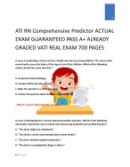 ATI RN Comprehensive Predictor ACTUAL  EXAM GUARANTEED PASS A+ ALREADY  GRADED VATI REAL EXAM