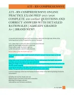 ATI - RN COMPREHENSIVE ONLINE  PRACTICE EXAM PREP 2025/2026  COMPLETE 450 verified  QUESTIONS