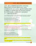 ATI - RN COMPREHENSIVE ONLINE  PRACTICE EXAM PREP 2025/2026  COMPLETE 450 verified  QUESTIONS