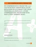 RN COMPREHENSIVE PREDICTOR  2025/  2026 WITH NGN VERSION REAL EXAM  QUESTIONS WITH CORRECT