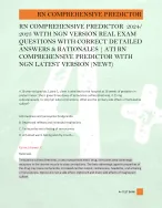 RN COMPREHENSIVE PREDICTOR  2024/  2025 WITH NGN VERSION REAL EXAM  QUESTIONS