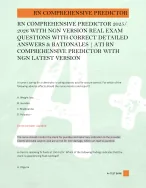 RN COMPREHENSIVE PREDICTOR 2025/  2026 WITH NGN VERSION REAL EXAM  QUESTIONS WITH CORRECT