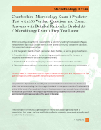 Chamberlain   Microbiology Exam 1 Predictor  Test with 350 Verified  Questions and Correct  Answers