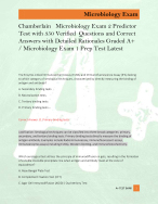 Chamberlain   Microbiology Exam 2 Predictor  Test with 350 Verified  Questions and Correct  Answers