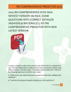 2025 RN COMPREHENSIVE WITH NGN  NEWEST VERSION 180 REAL EXAM  QUESTIONS WITH CORRECT DETAILED