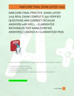 NAB CORE FINAL PRACTICE EXAM LATEST 2025 - DocMerit