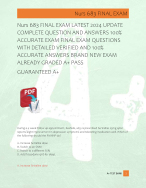 Nurs 683 FINAL EXAM LATEST 2024 UPDATE  COMPLETE QUESTION AND ANSWERS 100%  ACCURATE EXAM FINAL