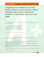 Georgette Review PMHNP Exam ACTUAL  EXAM COMPLETE  QUESTIONS AND CORRECT  ANSWERS with DETAILED