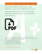 NR 511 FINAL WEEK 8 LATEST FINAL  EXAM   PRACTICE 2  2025-2026 CHAMBERLAIN COLLEGE  Verified