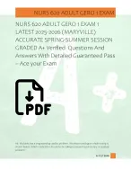 NURS 620 ADULT GERO 1 EXAM 1  LATEST 2025-2026 (MARYVILLE)  ACCURATE SPRING-SUMMER  GRADED A