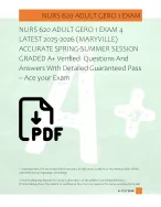 NURS 620 ADULT GERO 1 EXAM 4  LATEST 2025-2026 (MARYVILLE)  ACCURATE