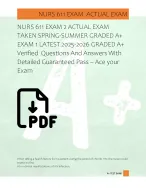 NURS 611 EXAM 2 ACTUAL EXAM  TAKEN SPRING-SUMMER GRADED A+  EXAM 1 LATEST 2025-2026 GRADED A+