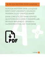 NURS 676 MIDTERM EXAM 3 2025/2026  WEST COAST UNIVERSITY ADVANCED  PHARMACOLOGY SPRING/SUMMER  EXAM