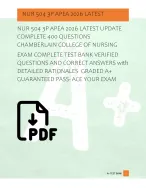 NUR 504 3P APEA 2026 LATEST UPDATE  COMPLETE 400 QUESTIONS  CHAMBERLAIN COLLEGE OF NURSING  EXAM