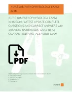 NURS 208 PATHOPHYSIOLOGY EXAM  2026 Exam  LATEST UPDATE COMPLETE  QUESTIONS AND CORRECT ANSWERS