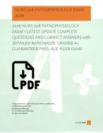 2026 NURS 208 PATHOPHYSIOLOGY  EXAM 1 LATEST UPDATE COMPLETE  QUESTIONS AND CORRECT ANSWERS