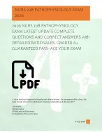 2026 NURS 208 PATHOPHYSIOLOGY  EXAM LATEST UPDATE COMPLETE  QUESTIONS AND CORRECT ANSWERS