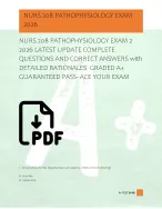 NURS 208 PATHOPHYSIOLOGY EXAM 2  2026 LATEST UPDATE COMPLETE  QUESTIONS AND CORRECT ANSWERS