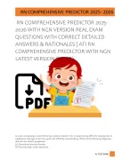 RN COMPREHENSIVE PREDICTOR 2025-  2026 WITH NGN VERSION REAL EXAM  QUESTIONS WITH CORRECT DETAILED