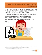 MED SURG NR 250 FINAL EXAM PREDICTOR  LATEST 2025-2026 ACTUAL EXAM  COMPLETE VERIFIED 450 QUESTIONS