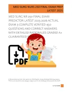 MED SURG NR 250 FINAL EXAM  PREDICTOR LATEST 2025-2026 ACTUAL  EXAM 3 COMPLETE