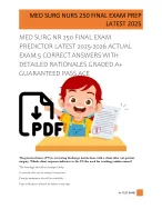 MED SURG NR 250 FINAL EXAM  PREDICTOR LATEST 2025-2026 ACTUAL  EXAM 5 CORRECT ANSWERS