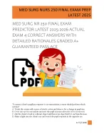 MED SURG NR 250 FINAL EXAM  PREDICTOR LATEST 2025-2026 ACTUAL  EXAM 4 CORRECT ANSWERS