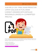 2026 NR 511 CEA  FINAL EXAM PREDICTOR  LATEST 2025-2026 ACTUAL EXAM  CORRECT ANSWERS WITH DETAILED