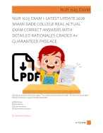 NUR 1025 EXAM 1 LATEST UPDATE 2026  MIAMI DADE COLLEGE REAL ACTUAL  EXAM CORRECT ANSWERS