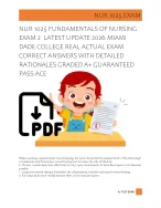 NUR 1025 FUNDAMENTALS OF NURSING   EXAM 2  LATEST UPDATE 2026 MIAMI  DADE COLLEGE REAL ACTUAL EXAM