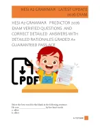 HESI A2 GRAMMAR   PREDICTOR 2026  EXAM VERIFIED QUESTIONS  AND  CORRECT DETAILED  ANSWERS