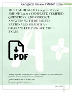 2026 MENTAL HEALTH Georgette Review  PMHNP Exam COMPLETE VERIFIED  QUESTIONS  AND CORRECT ANSWERS