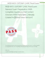 WEB WOC OSTOMY CARE Final Exam  Newest Exam Preparation With  Complete Questions