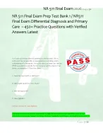 NR 511 Final Exam Prep Test Bank 1 / NR511  Final Exam Differential Diagnosis and Primary  Care